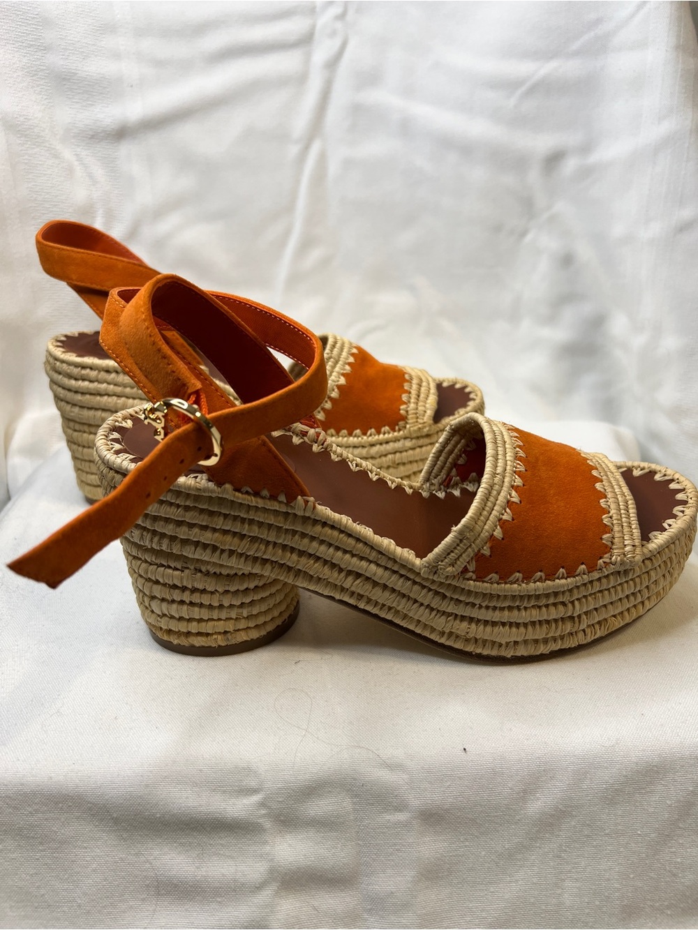 EUC Tory Burch Arianne Espadrille Platform Sandals with Ankle Strap - Women 7 - Picture 3 of 9